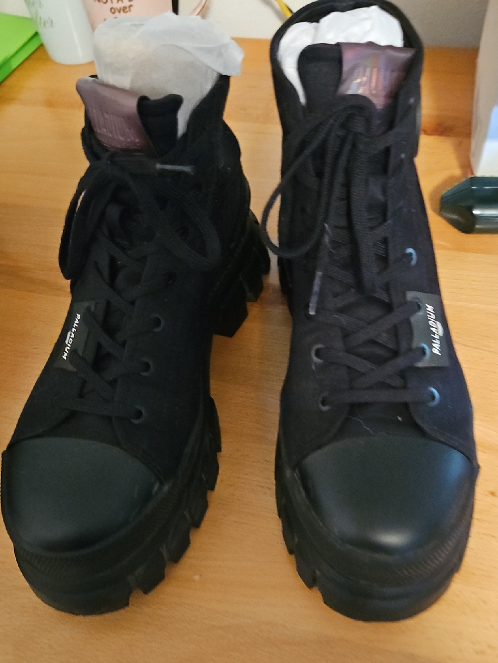 Palladium Black Chunky Lace-Up Women's Boots